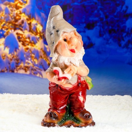 Garden figure "Dwarf with a book", 30x28x70 cm-9