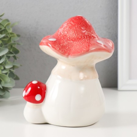 Piggy bank Ceramics "Two fly agaric" 12x9x15.5 cm