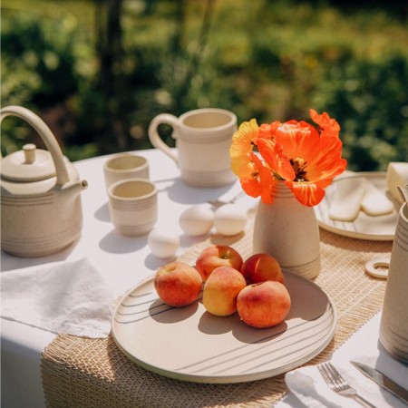 Ceramic plate SL Home "Raisia", d = 27 cm, beige color-4