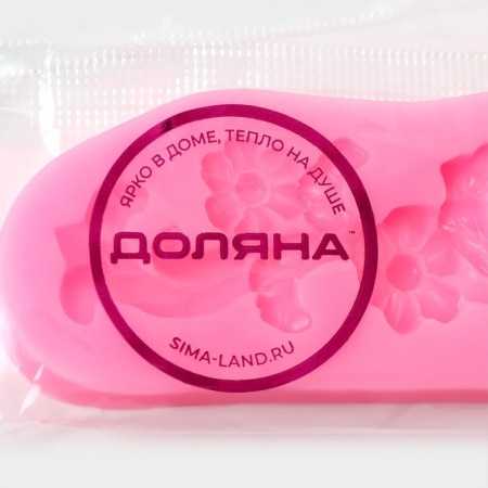 Mold Dolyana "Flower composition", silicone, 16.7 × 3.5 × 1 cm, pink color-5