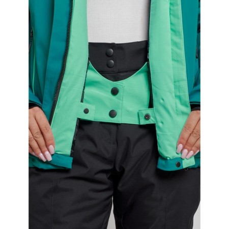 Ski costume female winter, size 50, dark green color-8