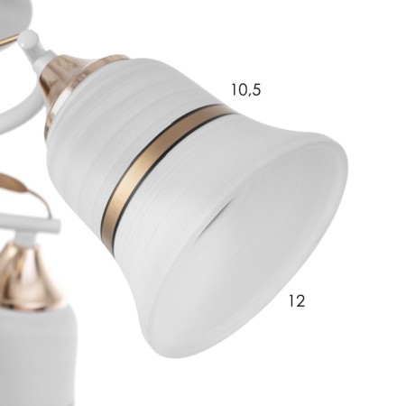 Elena chandelier 3x60W E27 white/gold 45x45x23cm-5