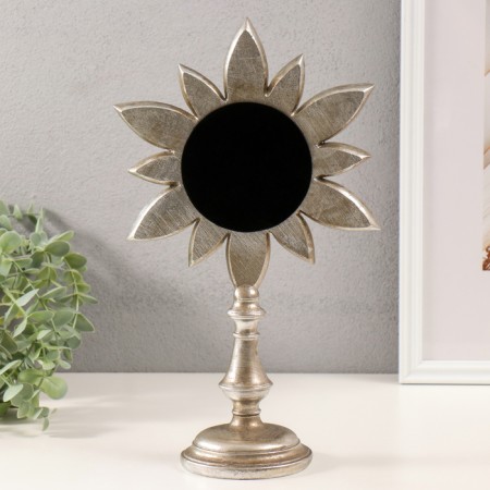 Souvenir Polystone "Mirror Flower" silver 21x9.5x33 cm-3