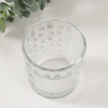 Bank for candles glass "Flower" transparent 200 ml 7.5x7.5x8.2 cm-2