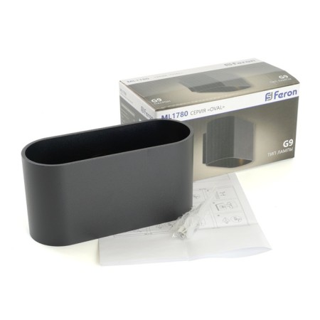 Feron ML1780, IP20, G9, 15 W, 160x75x80 mm lamp, black color is black-2
