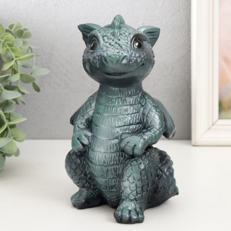 Figure "Dragon" 18x10x10 cm, dark green-5