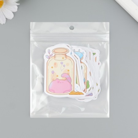 Plastic stickers "Unusual jars" set 60 pcs 10x12 cm-3