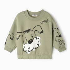 Sweatshirt for a boy, olive color, height 104 cm