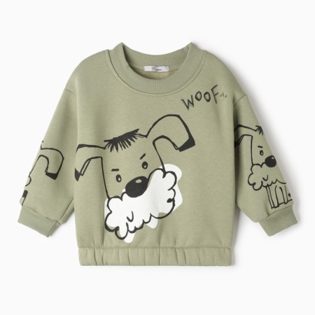 Sweatshirt for a boy, olive color, height 104 cm