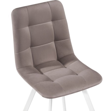 Stool on a metal frame chilli metal/velor, white/beige 43.5x50x87.5 cm-4