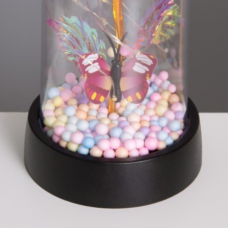Nightlight "Flower with a butterfly" LED 3XAG10 Red 8.5x8.5x15.5cm-3