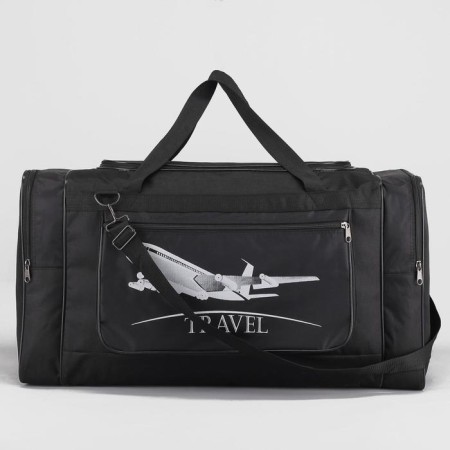 Road bag on lightning, 3 external pockets, a long belt, black color-1