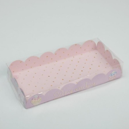 Cookie box, confectionery packaging with PVC lid, “bright sweets”, 21 x 10.5 x 3 cm-2