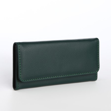 Women's wallet on magnet, green color