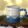 New Year: ceramic mug "Happy New Year" blue, 450 ml
