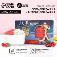 Новогодний подарочный набор косметики «Время чудес и волшебства!», соль для ванны и жемчуг для ванны, Новый Год