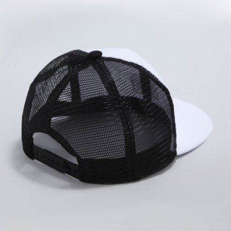 Men's cap with a straight visor Overhat, white color, mesh, rr 56-4