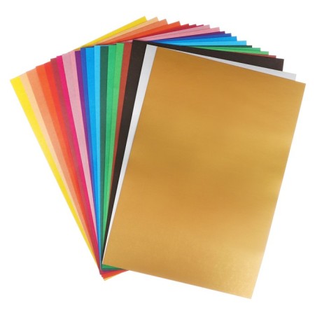 Cardboard of color A4, 20 sheets, 20 colors, magical (gold+silver) Calligrata, Non -merciful, 220 g/m2, in the folder in the folder-2