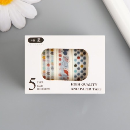 Adhesive tape paper "weather" width 1 cm winding 2 m set 5 pcs-4