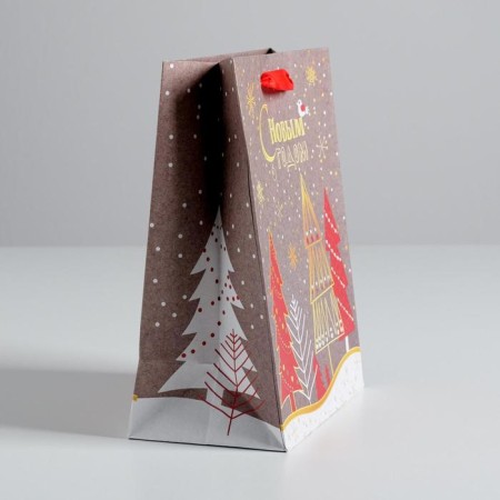 Craft vertical package "New Year's Christmas trees", 18 x 23 x 8 cm, New Year-3