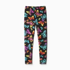 Leggings for girls, black/butterflies, height 140 cm