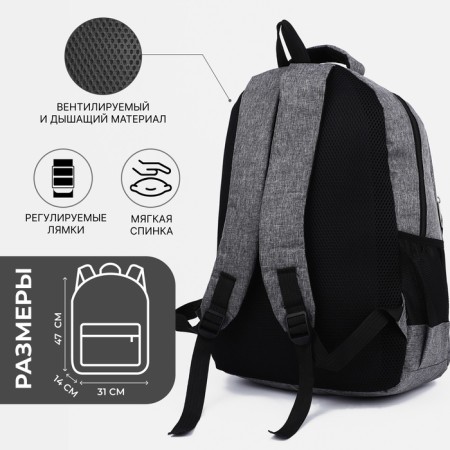 A backpack with a zipper, 2 external pockets, color gray color-1