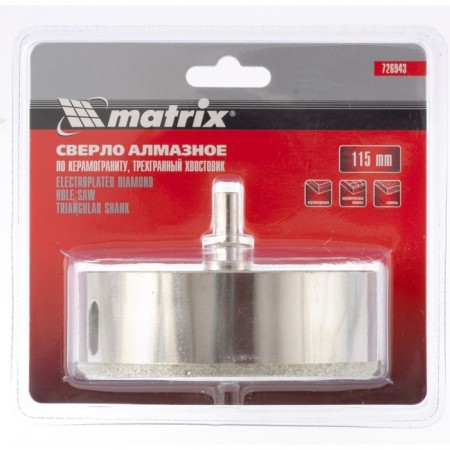 Diamond drill Matrix, according to porcelain tile, 115 x 67 mm, 3-sled shank