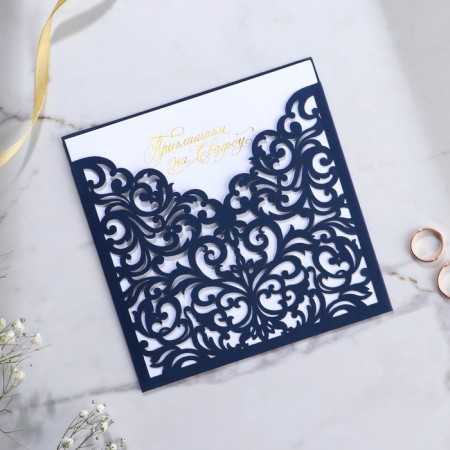 An invitation to the wedding: laser cutting “Invitation to our wedding”, 15 x 15 cm.-3