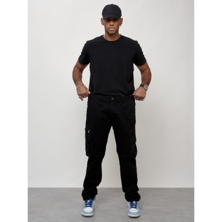 Cargo jeans male, size 52, black color-9