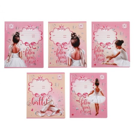 Notebook of 18 sheets in the Erichkrause "Pointes" cage, covered cardboard, 100%offset unit, mix