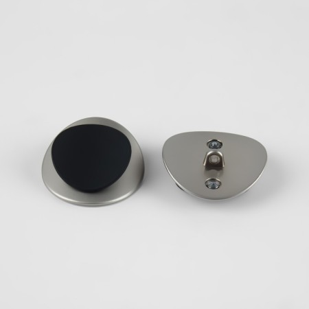A set of metal buttons on the leg, d = 27 mm, 2 pcs, silver/black color-2