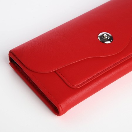 Women's wallet on magnet, red color-2