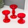 Glass "Kremanka" Red Set 3 pcs h- 8.5, 11.4, 14x8.5x8.5 cm