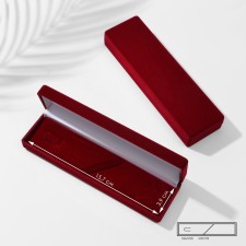 Velvet case for a tie clip/Pendant “Classic Rectangle”, 16.5 × 4.5, red color
