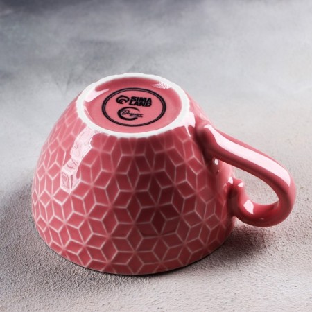 Ceramic “Vintage” mug, 290 ml, pink color-3