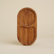 Oak tray with two Sima-Land Home compartments, 21 × 11 × 2 cm