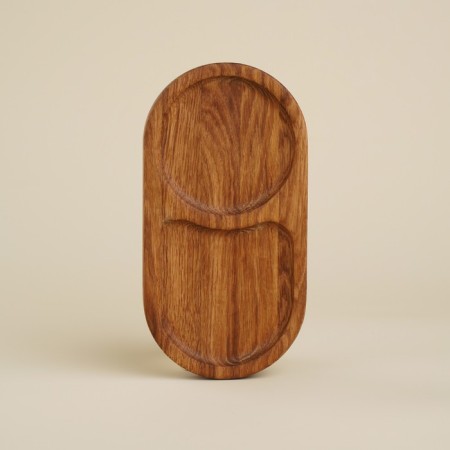 Oak tray with two Sima-Land Home compartments, 21 × 11 × 2 cm
