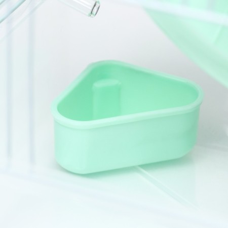 A cage for rodents "Pigger", 23 x 17 x 33 cm, transparent, green content-5
