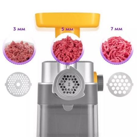 KitFort KT-2115, 500 watts, 1.5 kg/min, 5 nozzles, yellow-gray-2