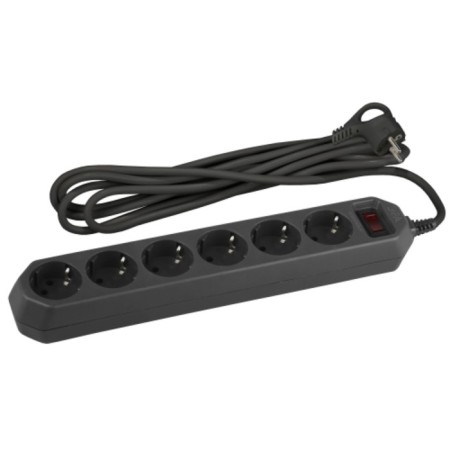 Network filter USF-6S-1.5M-B ERA with basic protection with a ground with a circuit breaker 6 outlets 1.5m 10a black