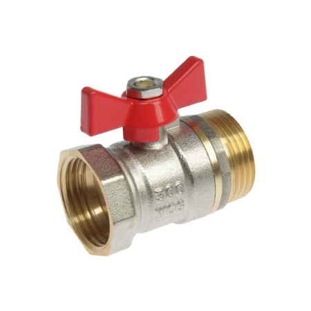 Ballic zein tap, inner/outer thread 1 ", butterfly, nickel -plated brass-2