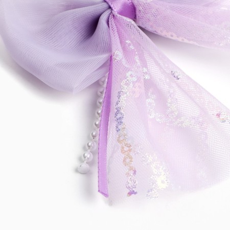 Hair clip, 2 pcs, bow 7.5 cm, Minnie Mouse-4