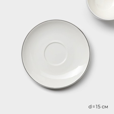 Tea steam porcelain Magistro la Perle, 2 items: a cup 230 ml, a saucer d = 15 cm, white color-2
