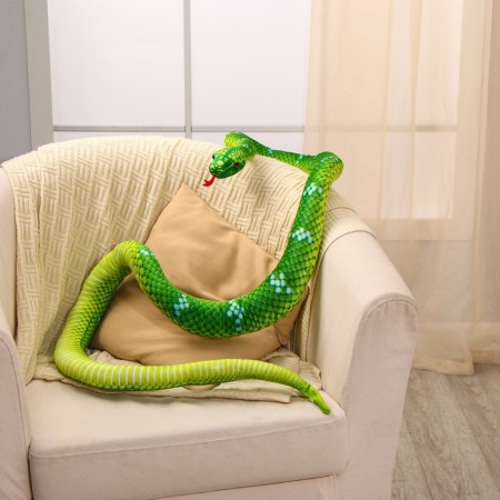 Soft toy "Snake", 40 cm/200 cm, green color-4