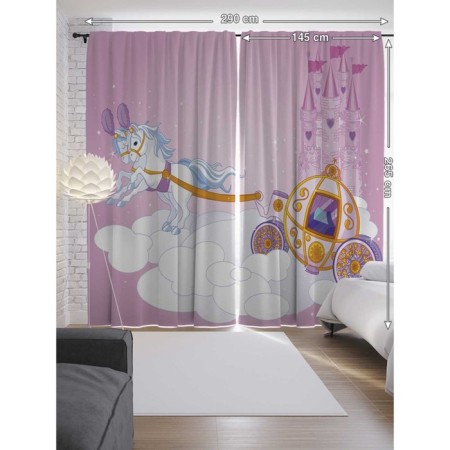 Photostes "Fairy -tale carriage", Saten, size 145x265 cm, 2 pcs-1