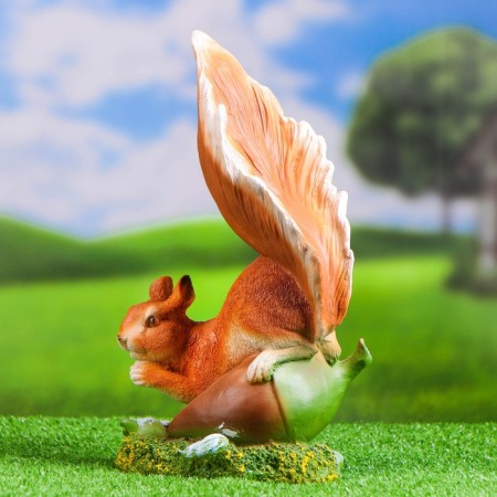 Garden figure "Squirrel on a large nut" 30x17x12cm-3