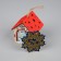 Christmas tree toy "House with the Snow Maiden", from batteries, glow warm white