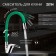 Kitchen mixer Zein Z2109, single -leaf, flexible spout, cartridge 40 mm, green/chromium