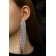 Hanging earrings with rhinestones "ice" semicircle, white color in silver
