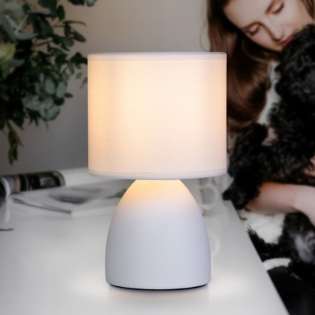 Rivoli Nadine 1he14, 40 watts ceramics white with a lampshade-4